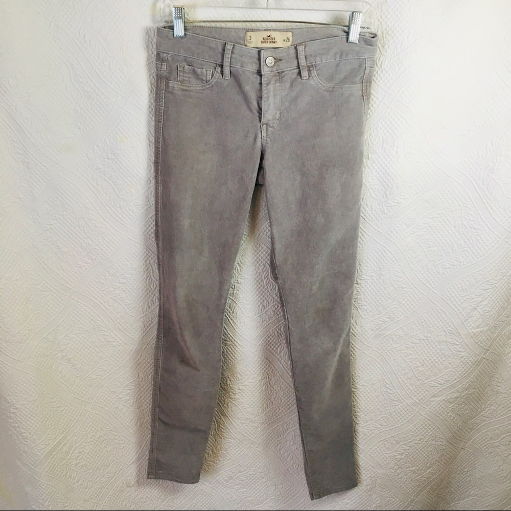 Woman’s 3 Hollister Super Skinny Gray Corduroys